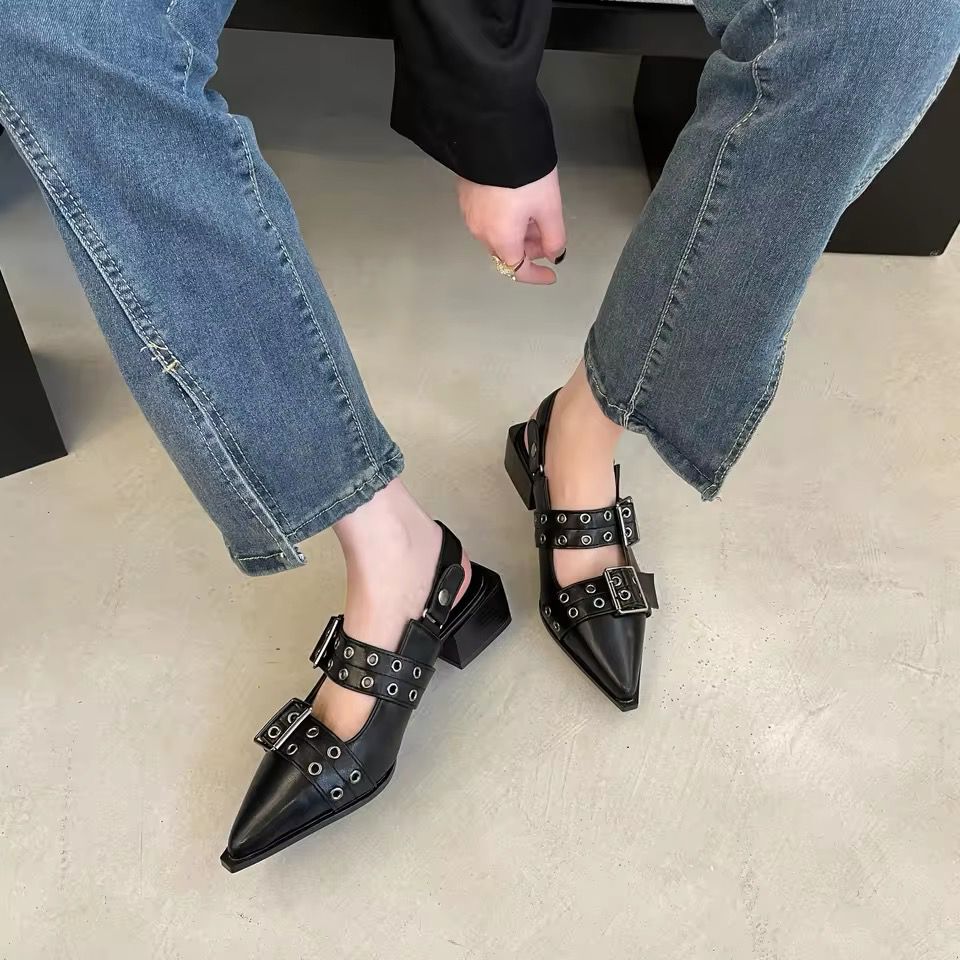 GIA - Spitze Slingback Ballerinas mit Nietendetails